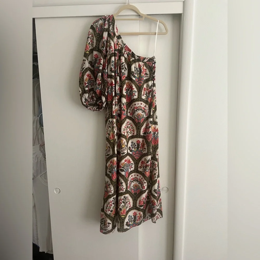 RHODE Cream One-Shoulder Sleeveless Midi Dress - Picture 2 of 2